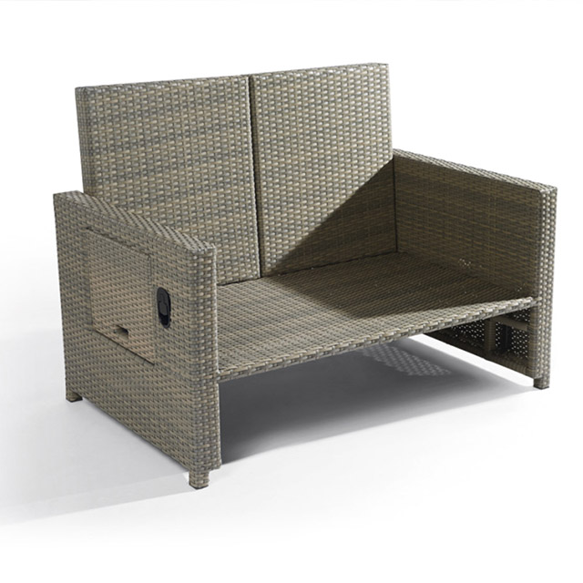 Birdies Fábrica de Venda Quente Dimensões Duplo Plástico Ao Ar Livre Rattan Praia Espreguiçadeira