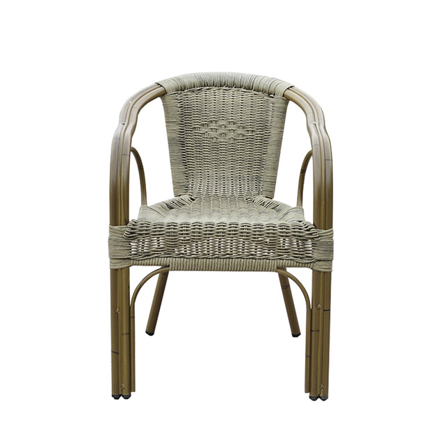 Cadeira de jardim de vime do Rattan plástico de alumínio redondo exterior do metal