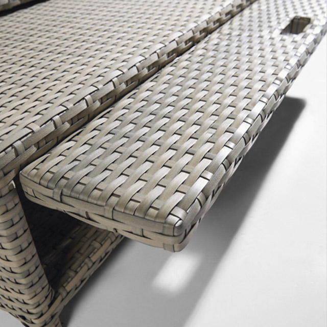 Birdies Fábrica de Venda Quente Dimensões Duplo Plástico Ao Ar Livre Rattan Praia Espreguiçadeira