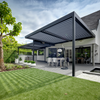 Toldo de jardim de alumínio para exterior motorizado elétrico retrátil independente resistente ao vento à prova d'água