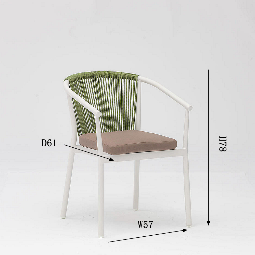 Novo design moderno de arte em corda para venda quente Almofada de encosto el&aacute;stica macia e terra&ccedil;o de praia e jardim cadeira ao ar livre em corda