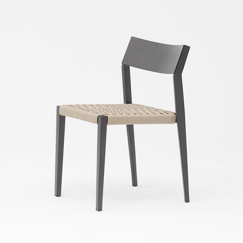 Novo design moderno de arte em corda elástica almofada com encosto macio e alumínio jardim terraço praia cadeira de corda ao ar livre