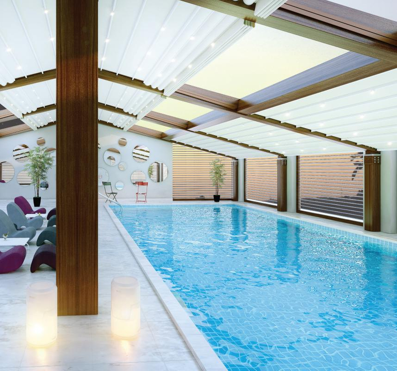 Jardim externo com varanda térrea varanda independente toldo automático retrátil motorizado de alumínio personalizado