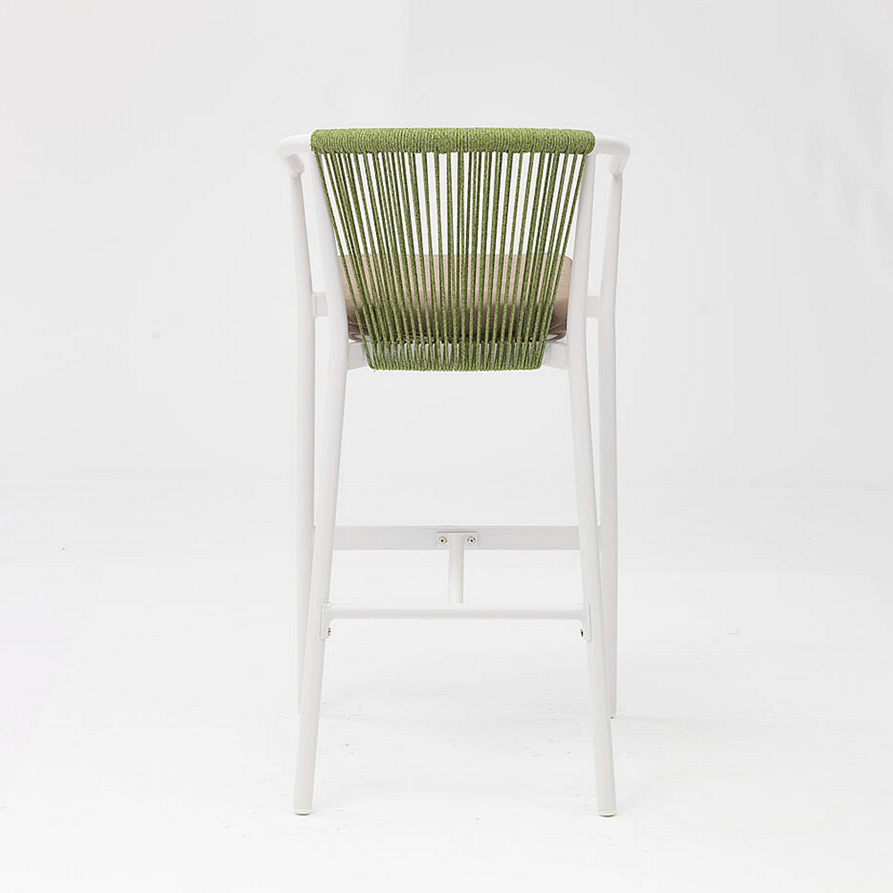 Moderna nova venda quente Design de arte em corda Elastic Soft Back Cushion Alumínio Terraço bar para festa