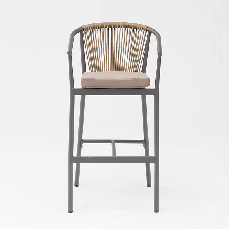 Moderna nova venda quente Design de arte em corda Elastic Soft Back Cushion Alumínio Terraço bar para festa