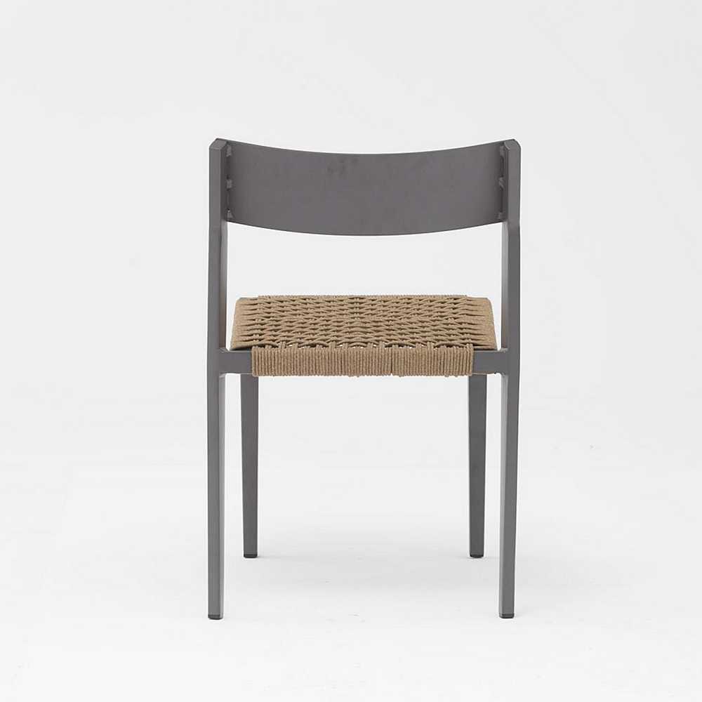 Novo design moderno de arte em corda el&aacute;stica almofada com encosto macio e alum&iacute;nio jardim terra&ccedil;o praia cadeira de corda ao ar livre