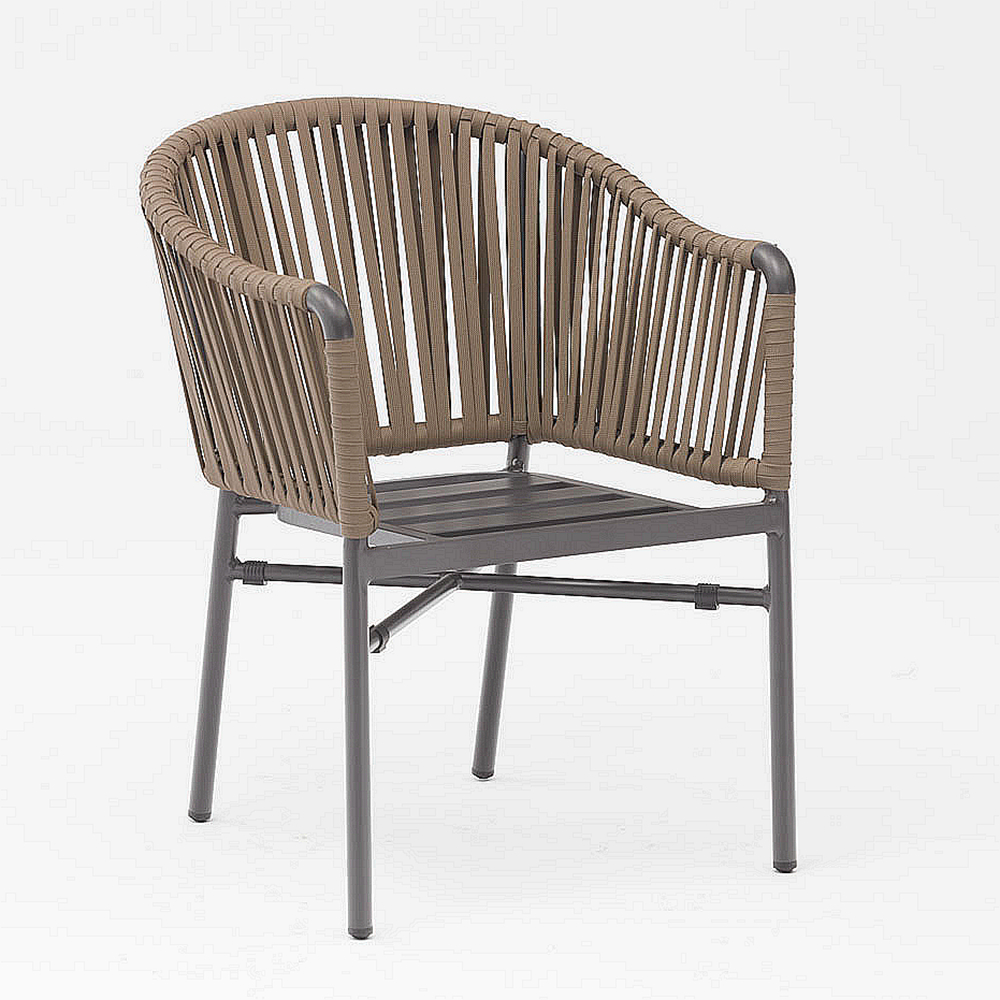 Novo Hot Sale Design de Arte em Corda Almofada de Encosto Macio Alumínio Moderno Terraço Ao Ar Livre Praia Jardim Cor Cadeira de Corda