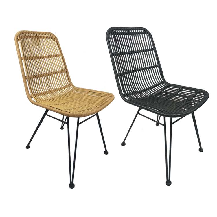 Moderno Jardim Ao Ar Livre Café Cadeira De Lazer Restaurante Pátio Jantar Cana-de-ferro Conjunto De Cadeiras De Vime / Vime
