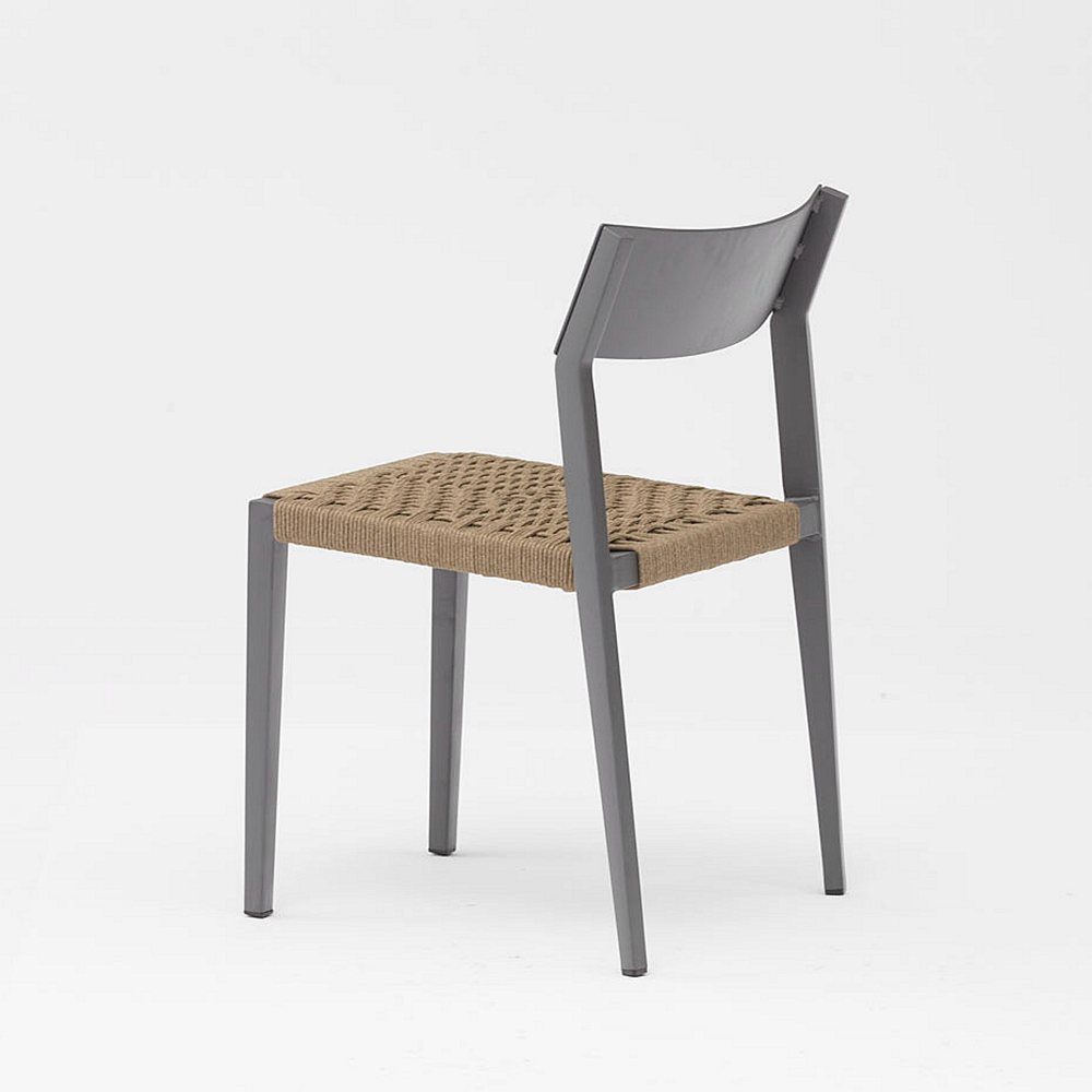 Novo design moderno de arte em corda elástica almofada com encosto macio e alumínio jardim terraço praia cadeira de corda ao ar livre