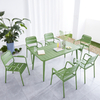 Novo design moderno bistrô jantar jardim ao ar livre restaurante pátio metal alumínio cadeiras empilháveis ​​conjunto de mesa móveis