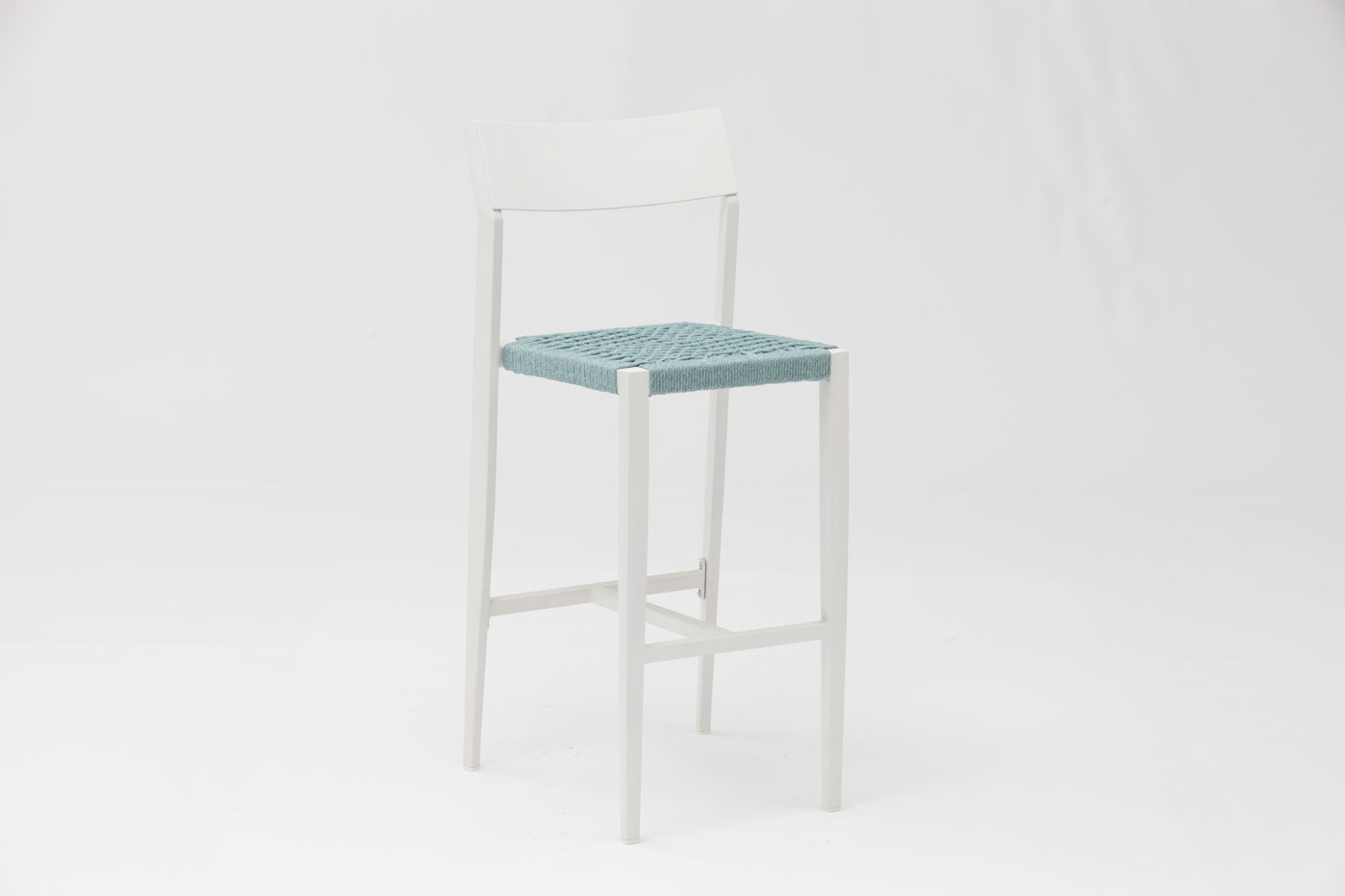 Novo Hot Sale Corda Art Design Moderno El&aacute;stico Soft Back Almofada de Alum&iacute;nio Jardim Terra&ccedil;o Pub Cadeira de Bar ao Ar Livre