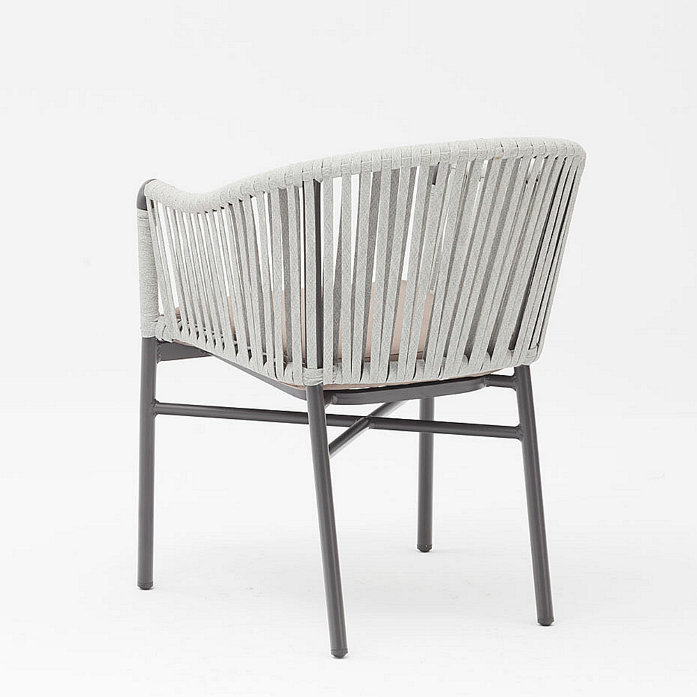 Novo Hot Sale Design de Arte em Corda Almofada de Encosto Macio Alumínio Moderno Terraço Ao Ar Livre Praia Jardim Cor Cadeira de Corda
