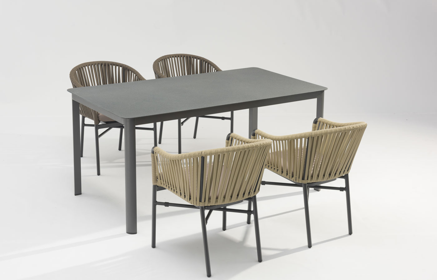 Novo Hot Sale Design de Arte em Corda Almofada de Encosto Macio Alum&iacute;nio Moderno Terra&ccedil;o Ao Ar Livre Praia Jardim Cor Cadeira de Corda