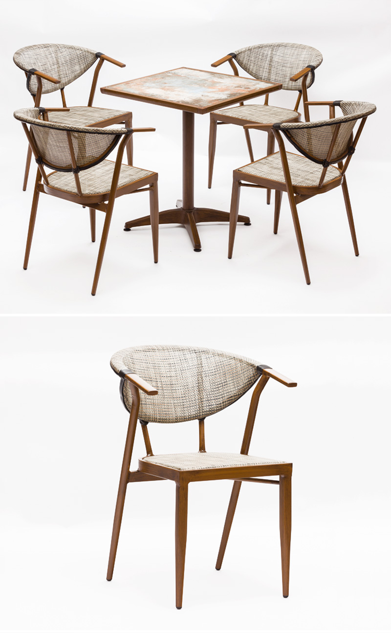 pequena mesa ao ar livre e cadeiras