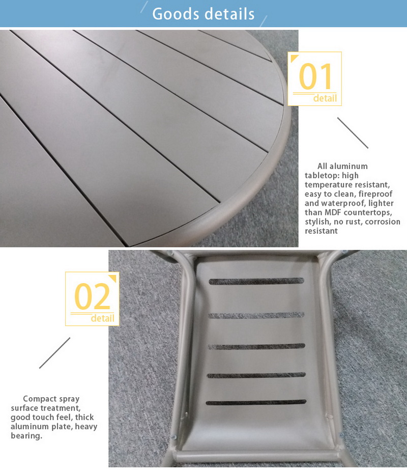 pequena mesa de p&aacute;tio de metal