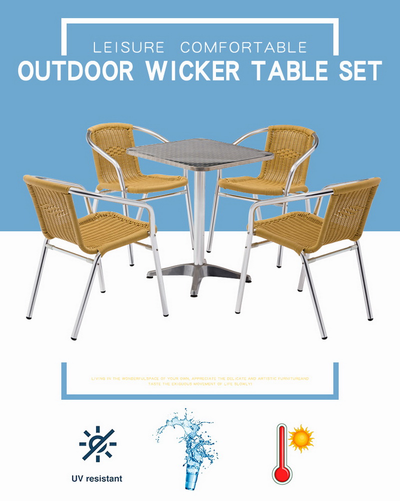 mesa de vime e cadeiras