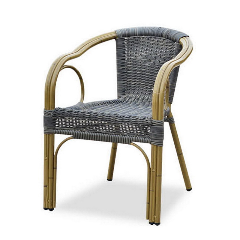 Rattan preto exterior moderno que janta cadeiras para a venda