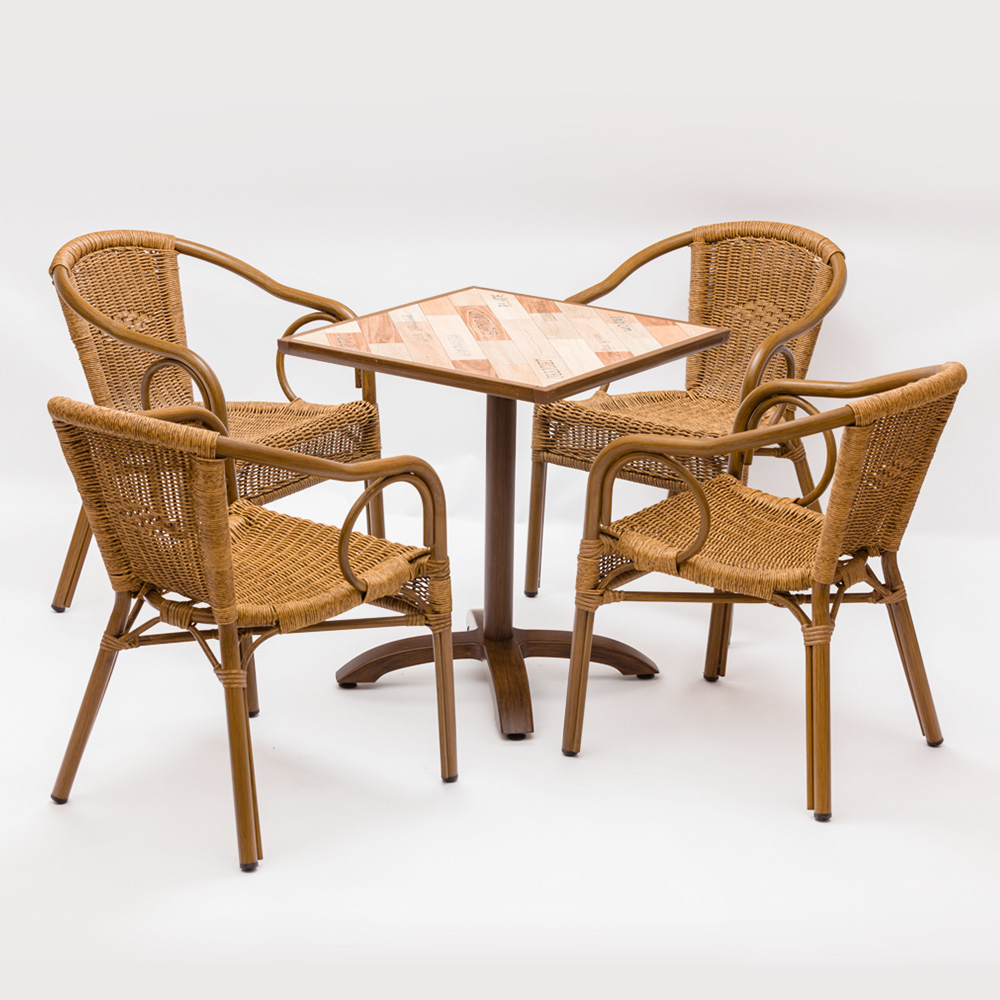 Cadeira de bambu da mobília do Rattan do metal do jardim dos restaurantes para a venda