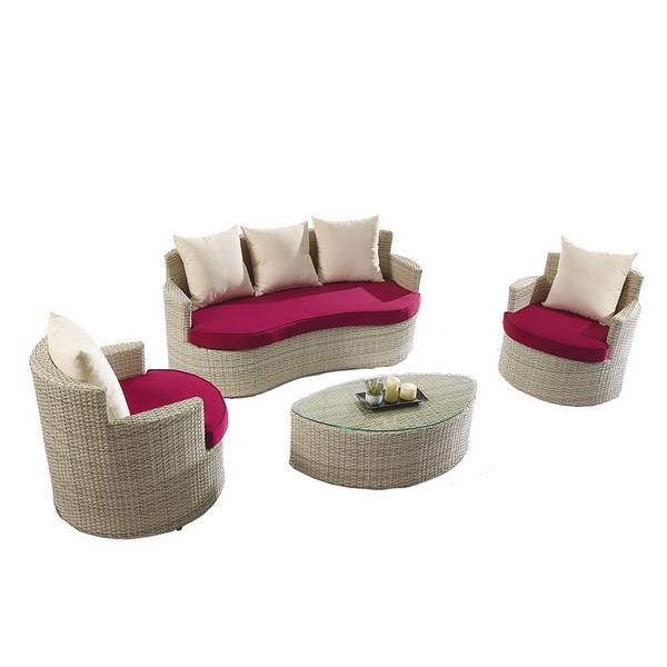 Sofá de jardim feito de rattan