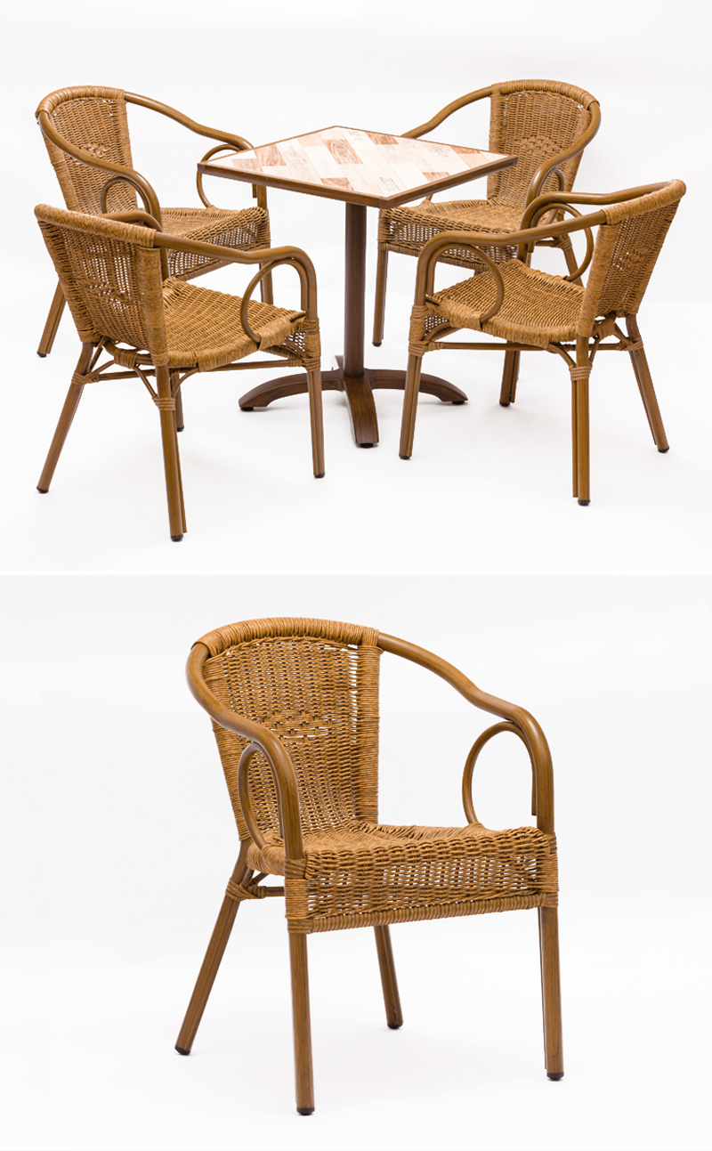 cadeiras de bambu e vime