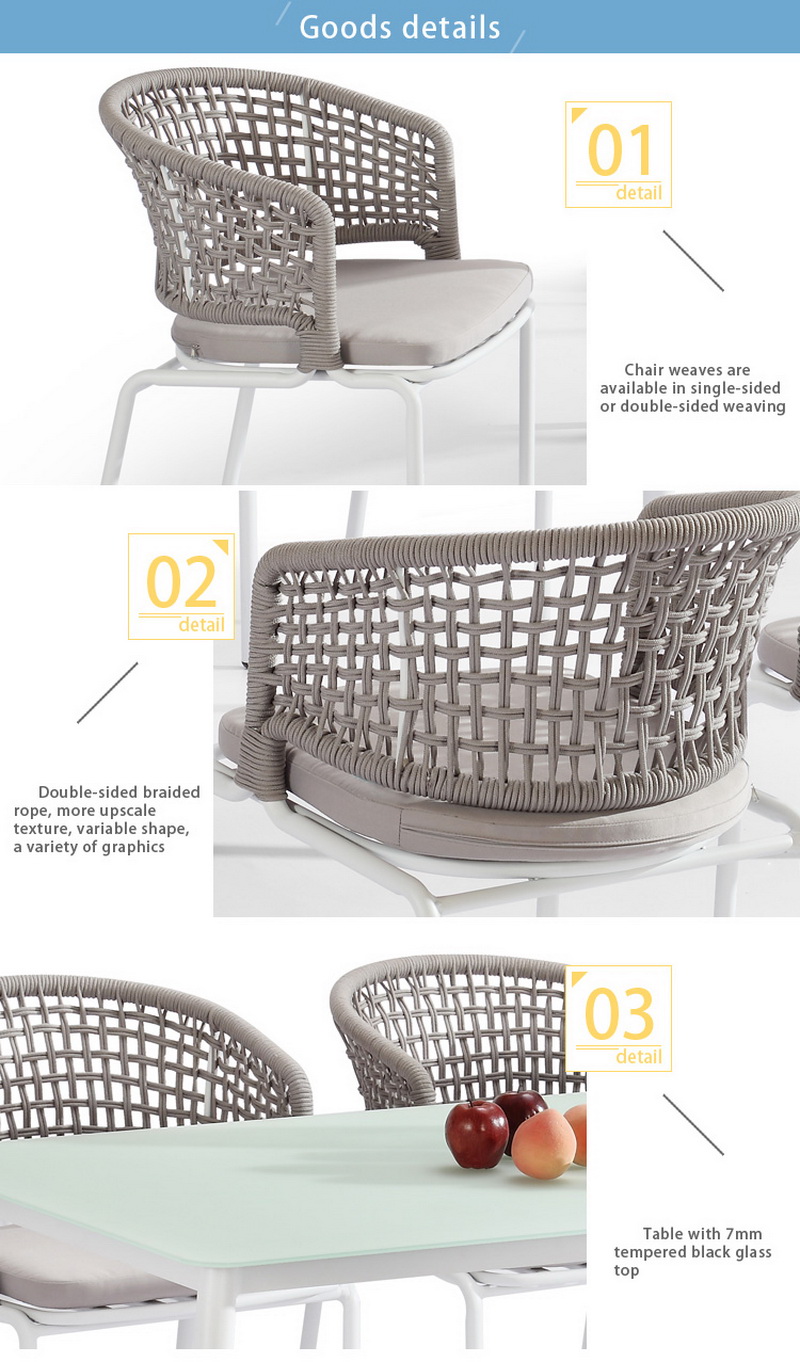 cadeira de jantar ao ar livre da corda