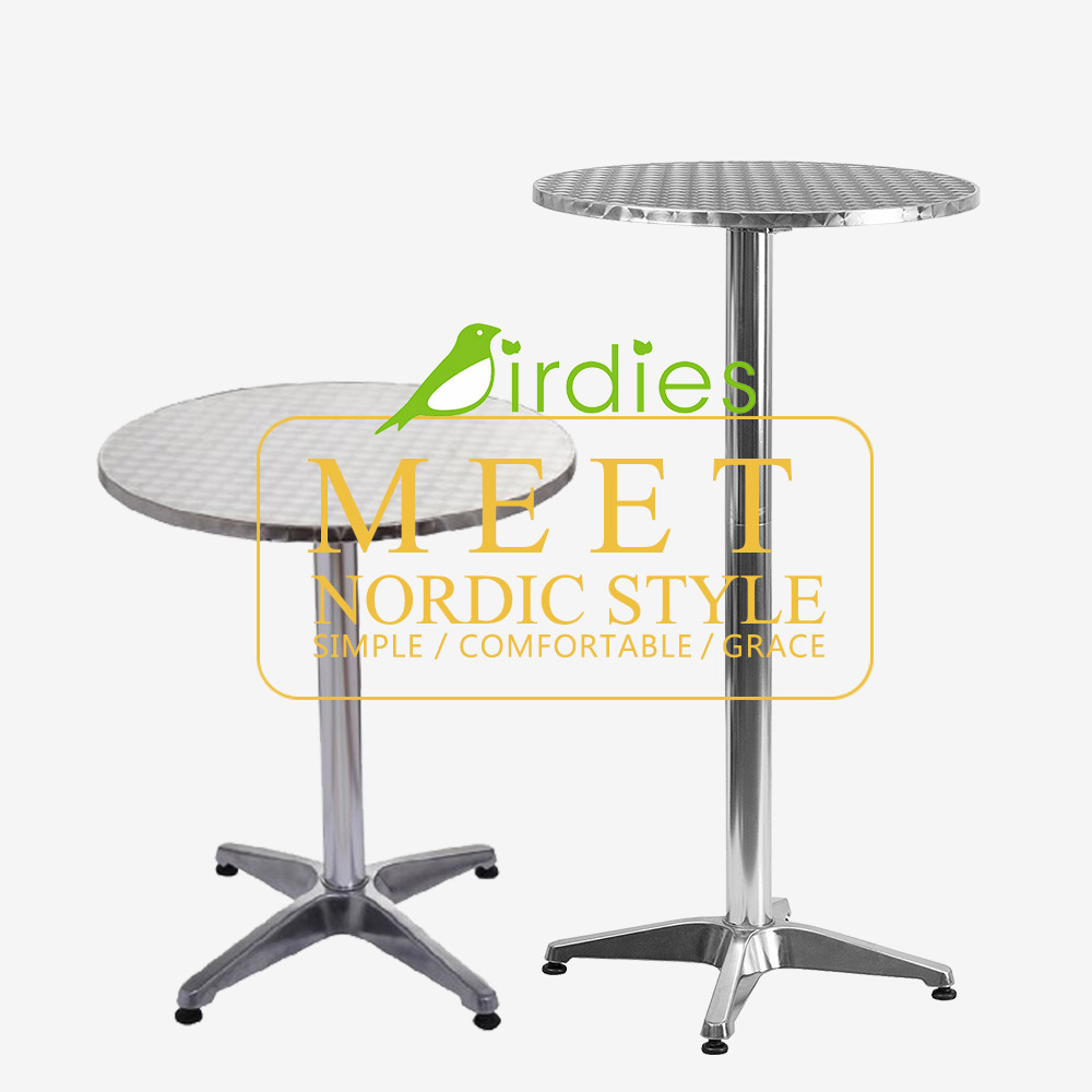 Mesa de bar redonda alta alta coquetel ao ar livre