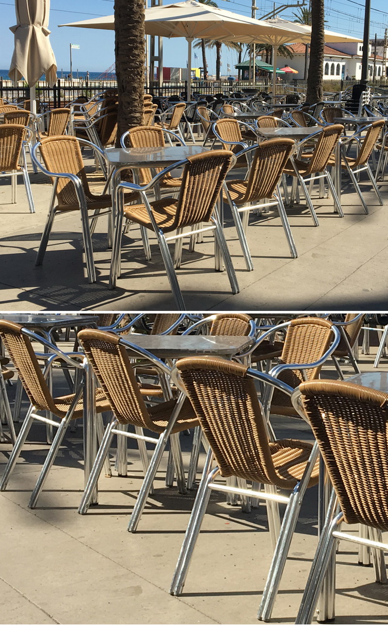 mesa e cadeiras de m&oacute;veis de jardim