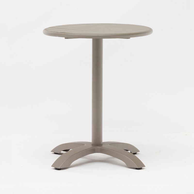 Mesa de jantar de alumínio redonda pequena do pátio do metal dos restaurantes