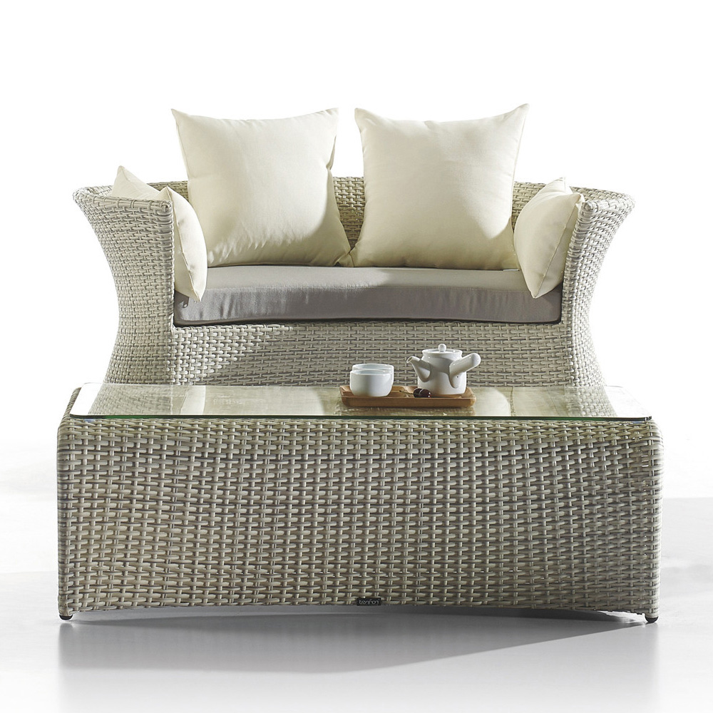 Metal de alumínio moderno curvado pequeno conjunto secional ao ar livre venda