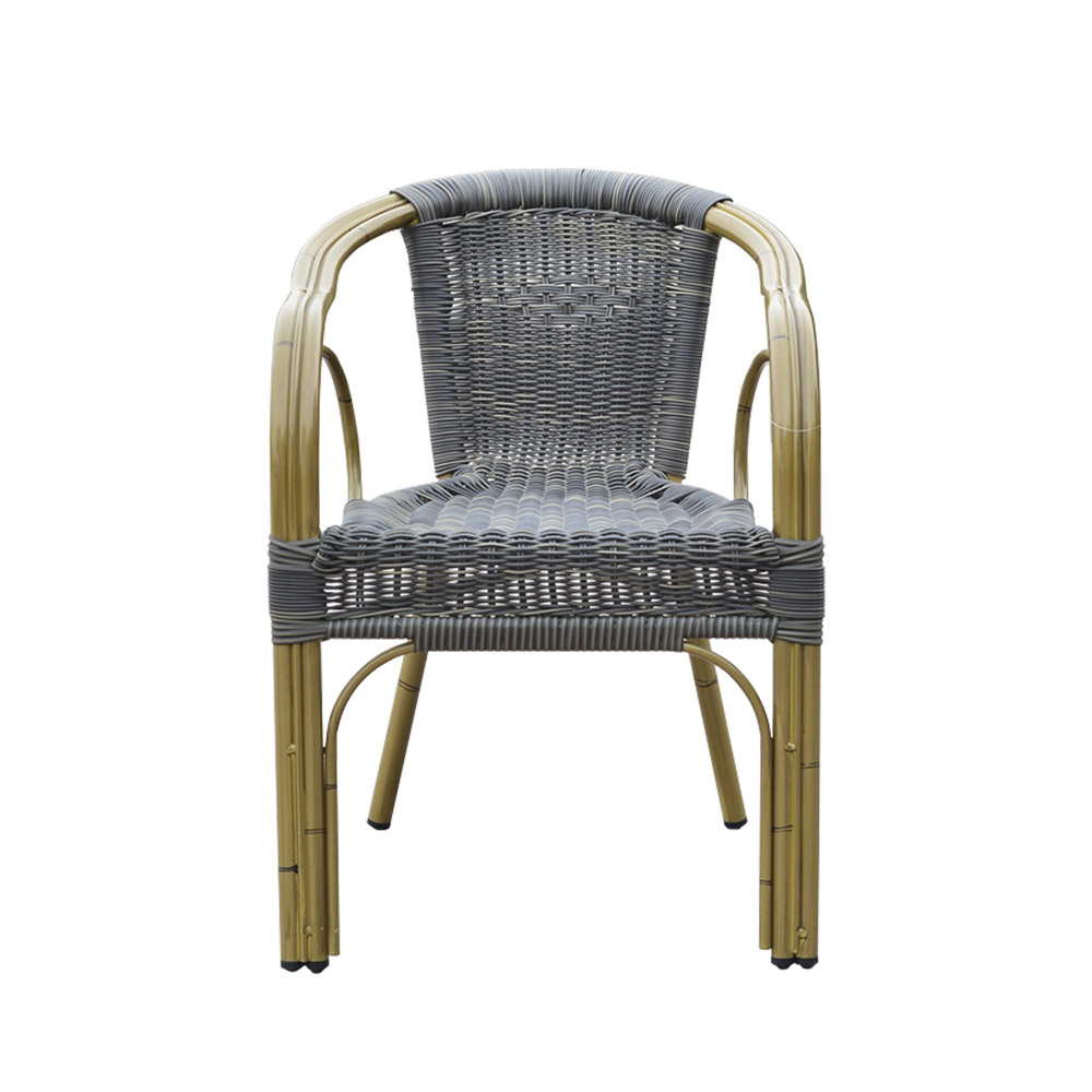 Rattan preto exterior moderno que janta cadeiras para a venda