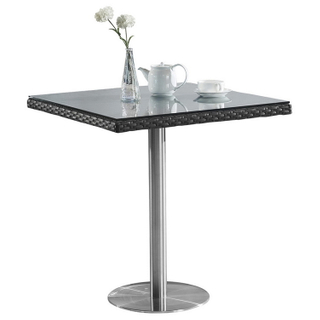 Tabela de jantar pequena exterior de vime plástica de alumínio do metal