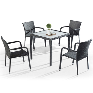 Conjunto de cadeiras de mesa fora Rattan pátio jardim bistrô