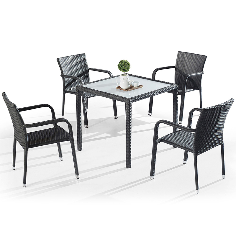 Conjunto de cadeiras de mesa fora Rattan pátio jardim bistrô