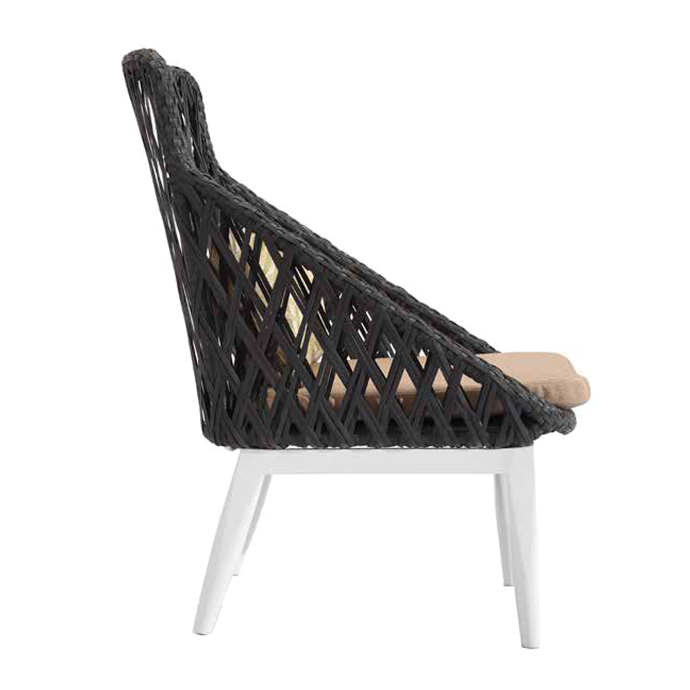Conjunto de sofá de vime para jardim ao ar livre