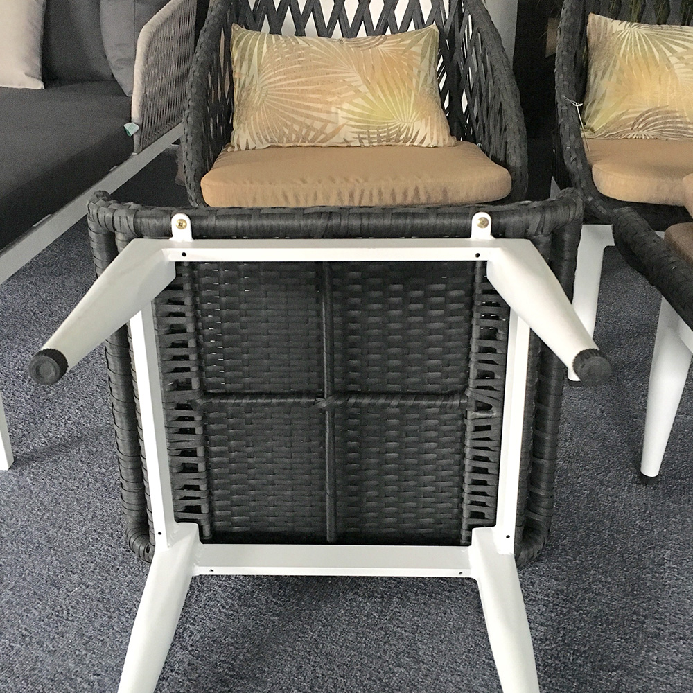 Conjunto de sofá de vime para jardim ao ar livre