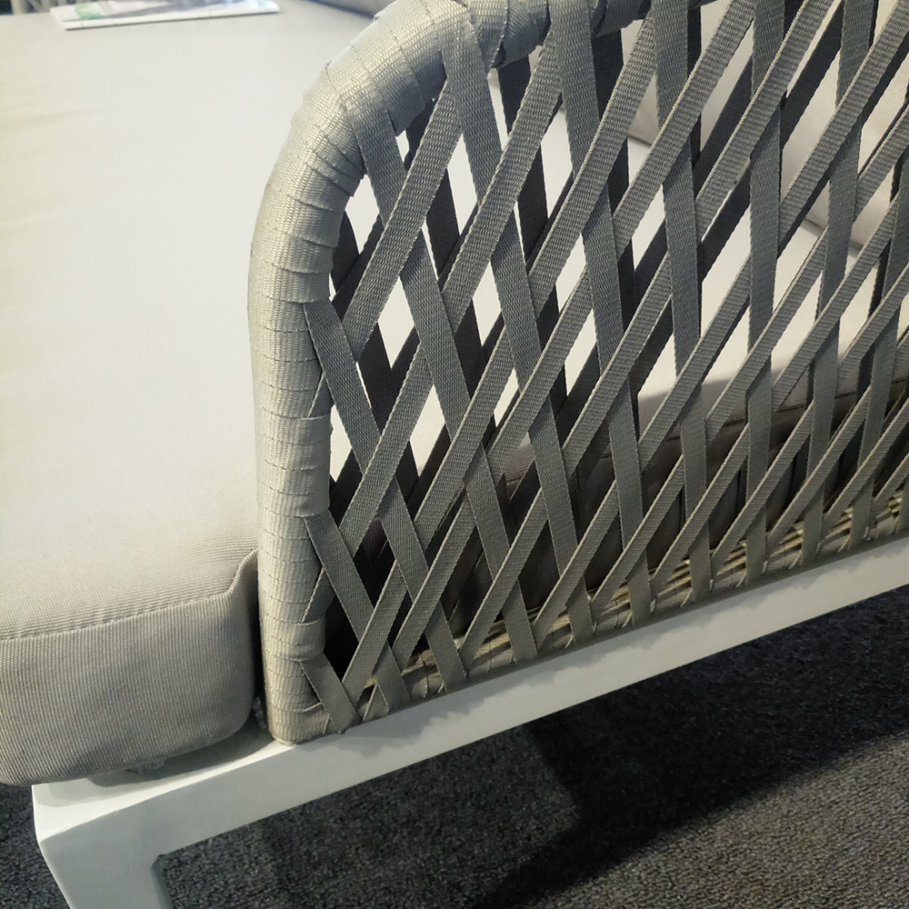 Venda secional de vime do sofá do sofá do metal pequeno exterior do pátio